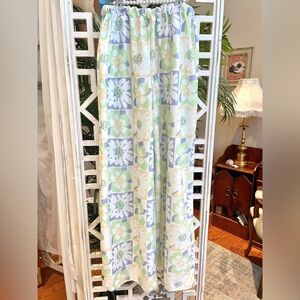 Y2K style beach hibiscus Wide Leg Pants